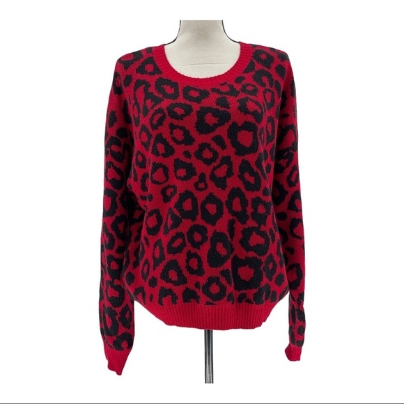 BCBGMaxazria Leopard Animal Print Sweater Size L - Picture 1 of 9